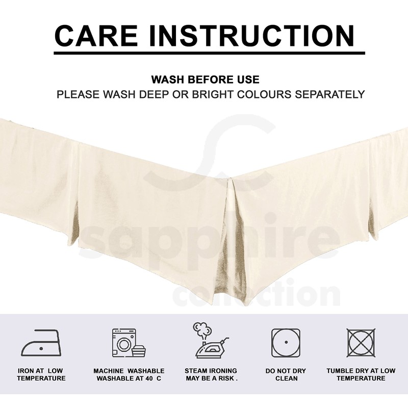 Sapphire Collection PLAIN DYED POLY COTTON PLEATED PLATFORM BASE VALANCE