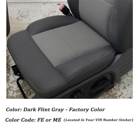 Priprilod Dark Gray Cloth Driver & Passenger Side Bottom Replacement Seat Cover & Top Lean Back Replacement Cover Compatible with Ford F150 2004 2005 2006 2007 2008