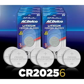 Powermax ACDelco 6-Count CR2025 Batteries, Lithium 3V Coin Cell Button Battery Pack for Watch and Small Electronics, 5 Year Shelf Life