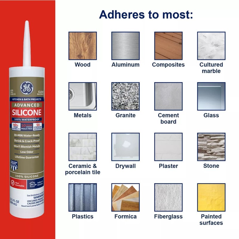 GE Sealants & Adhesives Advanced Silicone 2* Kitchen & Bath