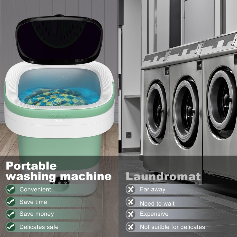 Portable Washing Machine, 12L Upgraded Mini Washing Machine With Spin