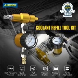 AUTOOL Radiator Pressure Tester Coolant Refill Purge Vacuum Gauge Cooling System Kit