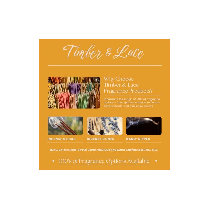 Timber & Lace Cedarwood & Citrus Hand-Dipped Charcoal Incense Sticks