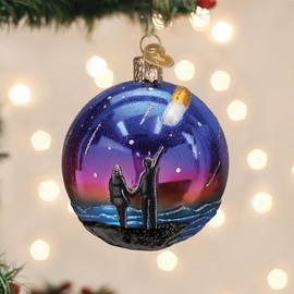 Old World Christmas Stargazed Round Glass Hanging Ornament
