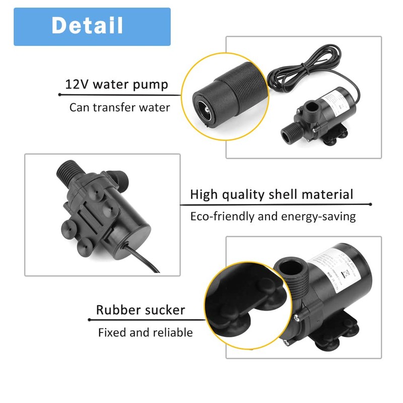 Mini 12V, -40℃ ~100℃ Hot 650L/H Low Noise DC Brushless