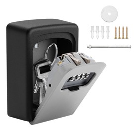 COACOM 1 Piece Grey Combination Lock Key Box Lock Box Key Safe Wall Mounted Key Box Key Cabinet Outdoor Key Box