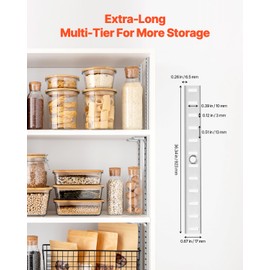VEVOR Shelf Pilaster, 36.3-inch 8 Pack, Adjustable Shelf Brackets Stainless Steel Mortise Mount Pilaster Strip Standards with 32 Screws, Suitable for Wall Shelving System Cabinet Closet Organization