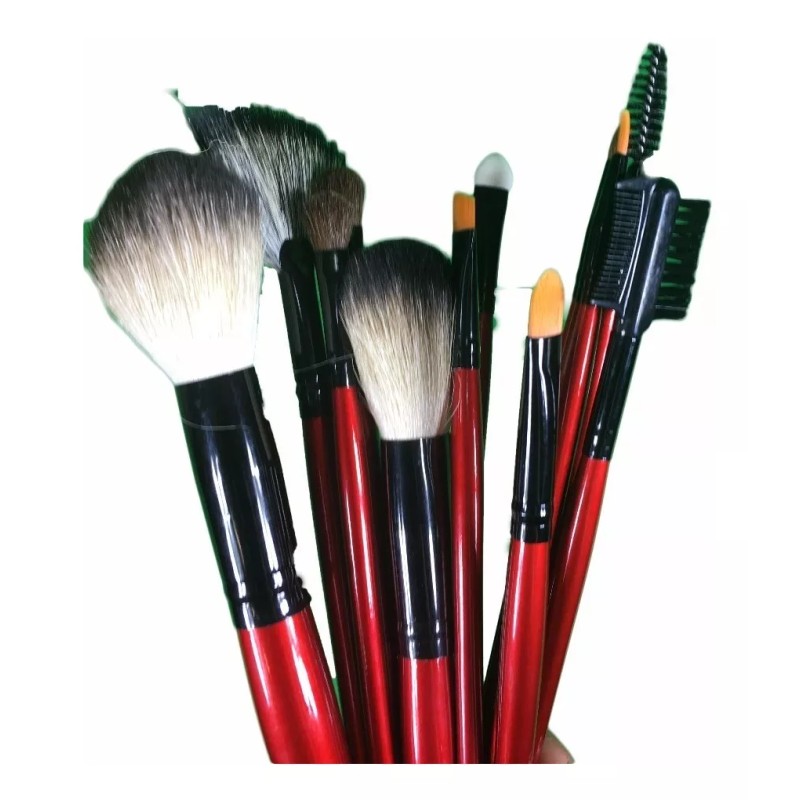 Carol Brochas Para Maquillaje Carol 100% Pelo Camello 12 Pzs