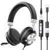 Wantek USB Headset with Microphone for PC,Laptop,Computer Headset with Noise