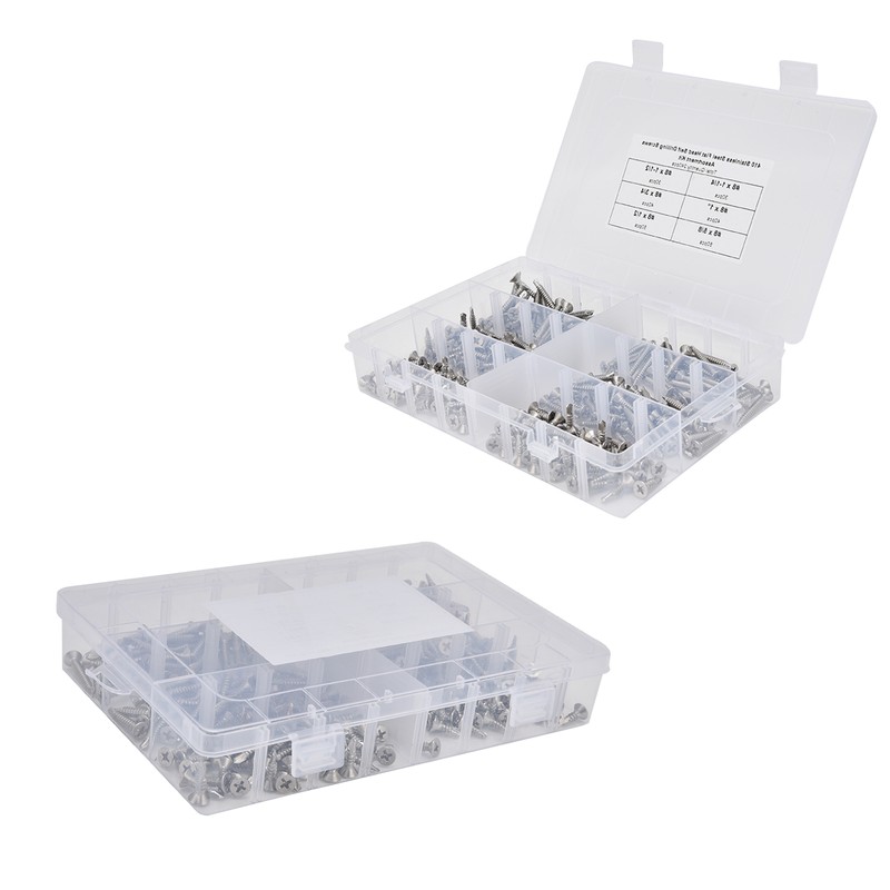 240Pcs Screws Boxed Stainless Steel Material Wear Resistant Corrosion Resistant