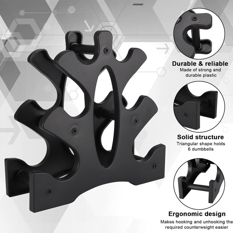 1 Pack Dumbbell Rack Stand,3-Tier Vertical Dumbbell Rack,Tree Shape Weights