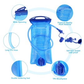 Hydration Bladder, 1.5 L Water Bladder BPA Free, Leak Proof Water Reservoir for Hiking, Camping, Backpacking and Biking