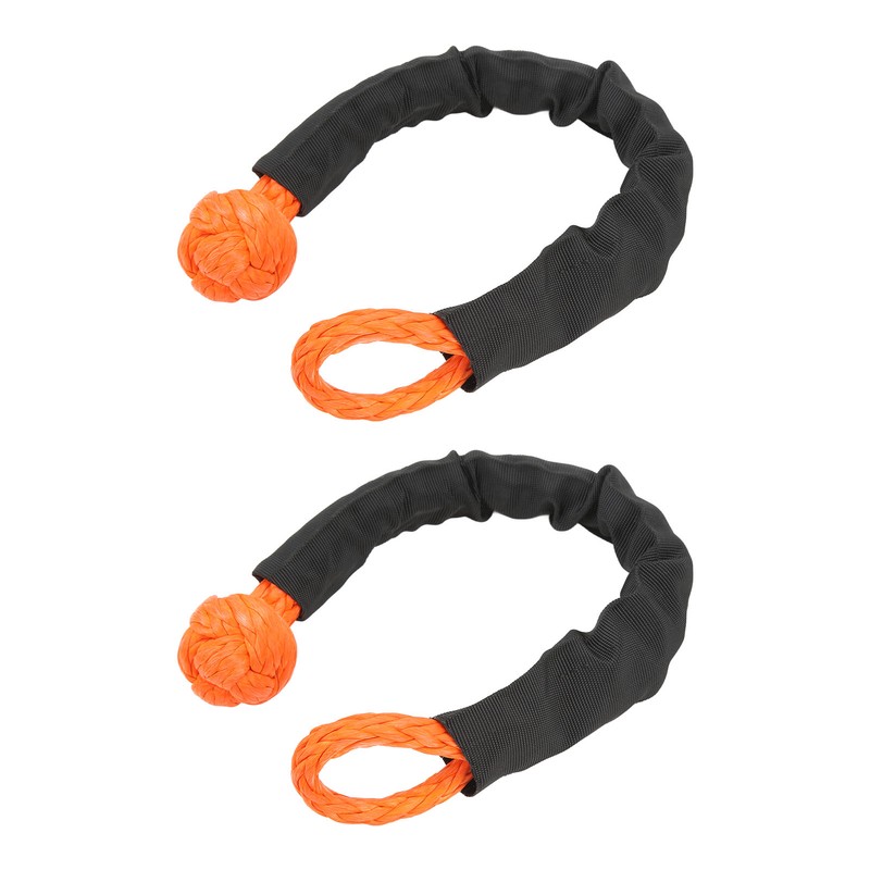 9mm Soft Shackle Recovery Rope 2PCS Orange Portable Lightweight 14