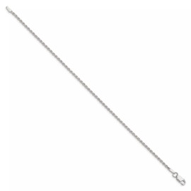 GlittersandGold Sterling Silver 1.85mm Diamond-cut Rope Chain Anklet Necklace