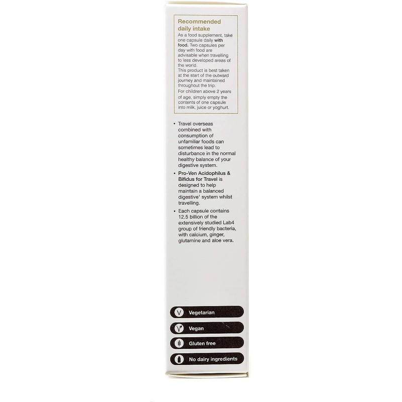 Proven Probiotics Acidophilus and Bifidus for Travellers Capsules - Pack