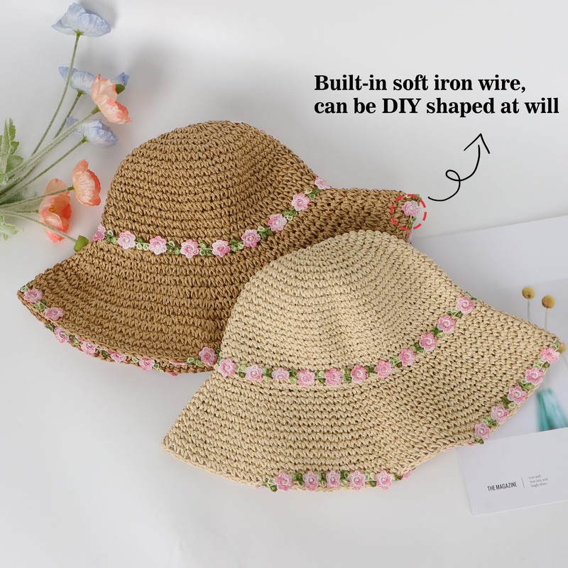 HeyCaps Sun Hat for Women - Foldable Wide Brim Bucket