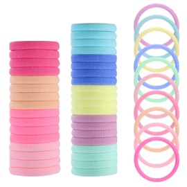 Pack of 100 Girls Hair Bobbles, 4.3 cm Colourful Elastic Hair Bobbles Rubber Bands Without Metal Braid Scrunchies Hair Scrunchies Strong Stretch Hair Bands Christmas Gifts for Girls Children (6