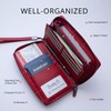 Travel Document Organizer RFID Blocking Leather Multiple Passport Wallet Family