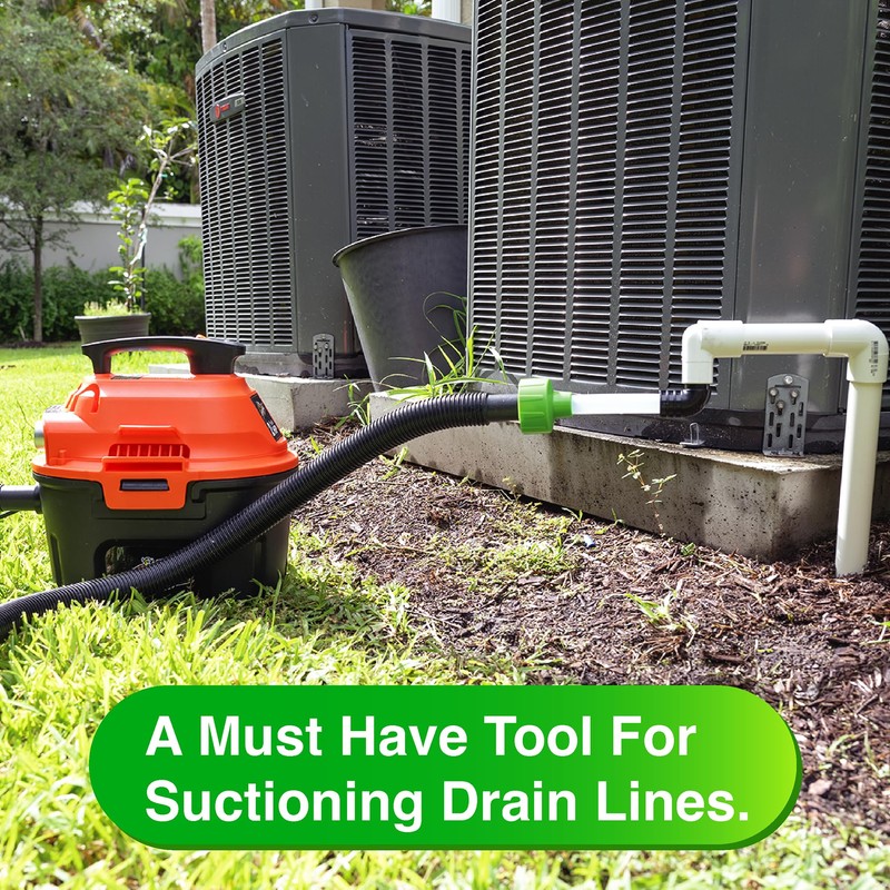 EZVAC - AC Drain Line Cleaner Adapter Evacuates & Unclog