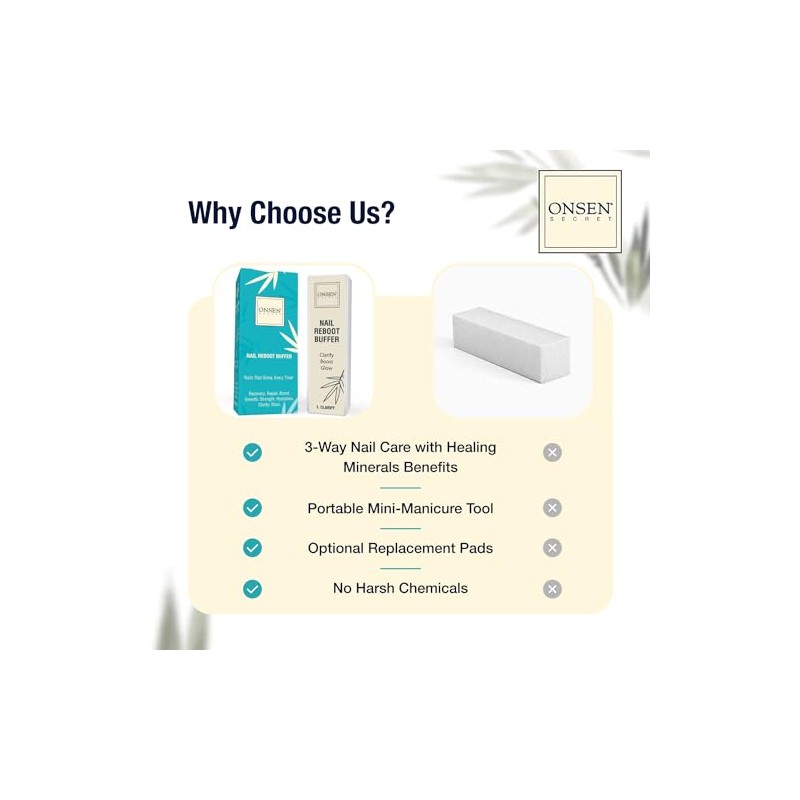 Onsen Secret pad Ultimate Shine Nail Buffing - 3 Way