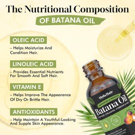 Pure Batana Oil for Hair, Scalp & Skin, 100% Natural Elaeis Oleifera Kernel Oil, Deeply Nourishes Dry Hair, Helps Improve Softness & Shine, Multi-Purpose Moisturizing Oil, 2.03 Fl Oz