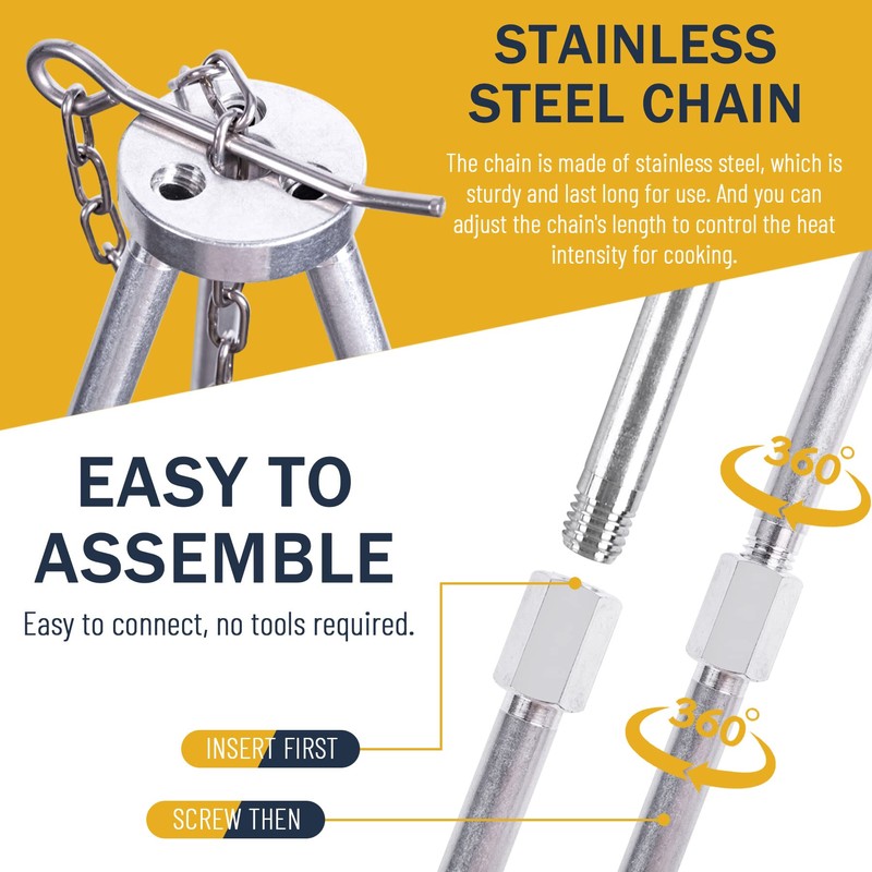 Portable Outdoor Fire Pit Camping Oven Tripod - 2023 New