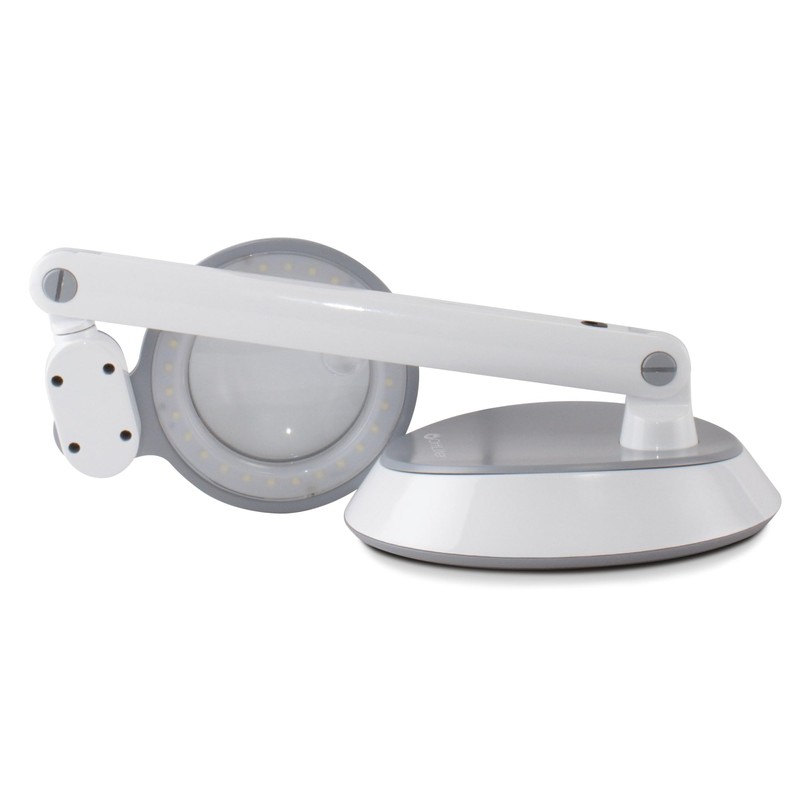 OttLite LED Space-Saving Magnifier Desk Lamp with Optical-Grade Magnification (White)