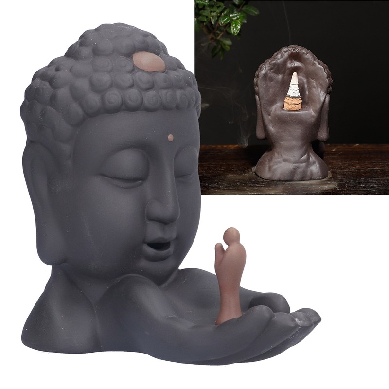 Backflow Incense Burner Ornament Innovative Buddha Incense Holder Artware Meditation