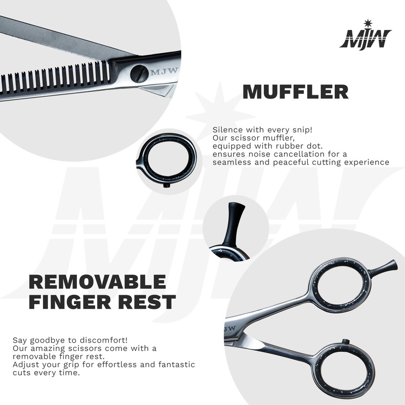 MJW Hair Thinning Scissors - Stainless Steel Hair Cutting Teeth