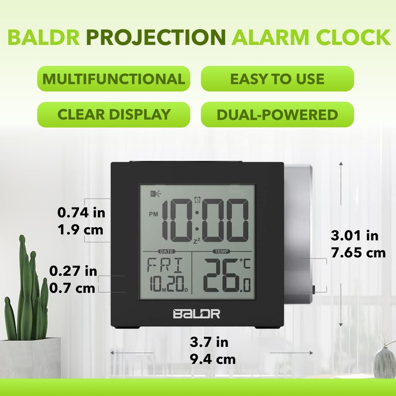 Baldr Digital Dimmable Projection Clock Ceiling Constant Adjustable Time Projector