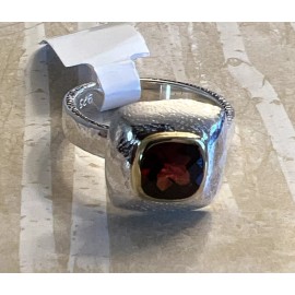 Sundance NWT Sundance Catalog Silver Gold Vermeil “Garnet Shield Ring” Size 7 $130
