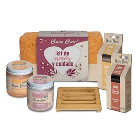 Cosmetiquera Skincare Kit Amor Y Cuidado Regalo Bam Boo Lifestyle Crema, Exfoliante, Jabones y Jabonera                                               