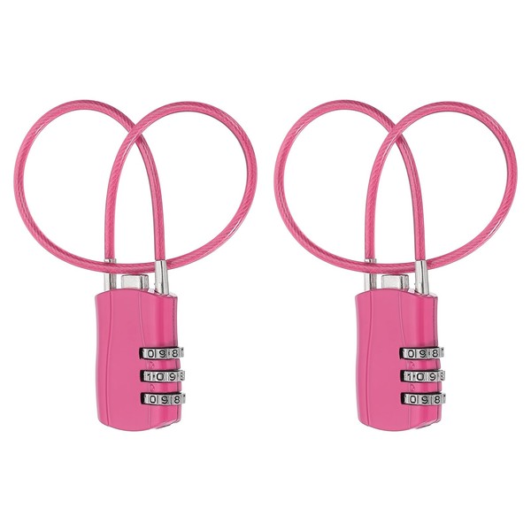 sourcing map 2 Pcs Luggage Travel Lock, 3 Digit Cable