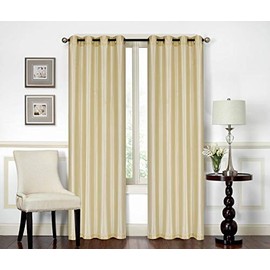 All American Collection New Elegant Modern Contemporary Solid Faux Silk Window Treatment Curtain (54" x 84", Gold Panel)