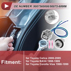 REPAIROCK 1 Set Front Turn Signal Light Socket Wiring for Toyota Celica 2000-2005 No.9007560006/90075-60006 Lamp Bulb Pigtail Connector Harness