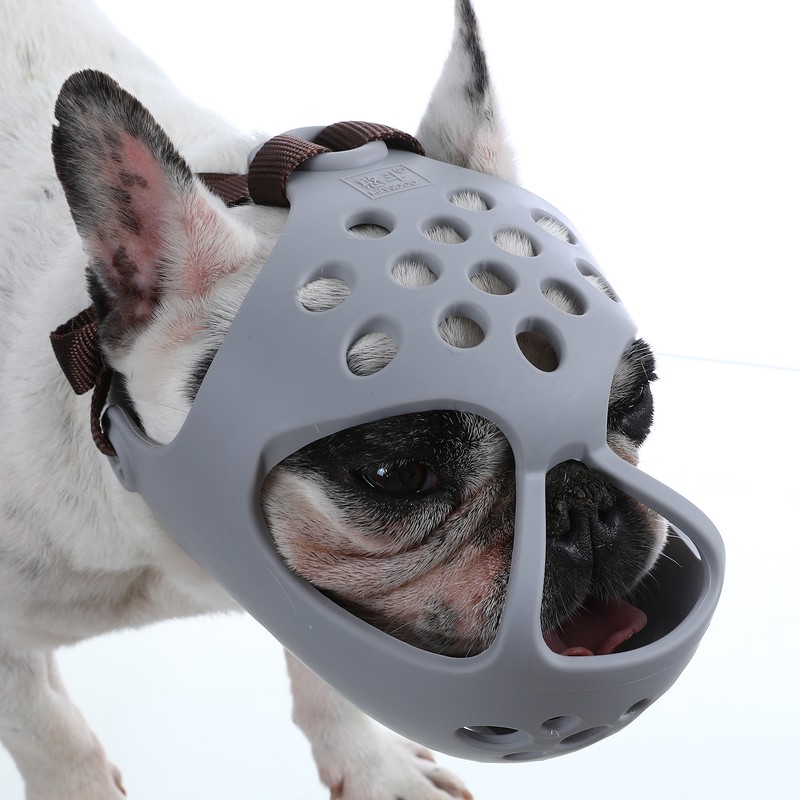 Dog Muzzle for Short Snout Dogs Breathable Holes Prevent Biting