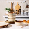 LeRatio Ceramic Dinnerware Sets for 6,Poreclain Plates and Bowls Sets,Handmade