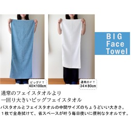 ORI365 Big Face Towel, Imabari Towel, Standard, Non-Fluffing, Thin, Easy to Dry, 100% Cotton, 15.7 x 39.4 inches (40 x 100 cm), Made in Japan, Quick Drying, Large, Small Size, Bath Towel, Vacuum