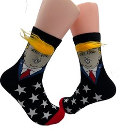 XINGMD Funny Socks Trump Socks with Hair Trump Hair Socks Neck Compression Socks As Did As Socks for Hike Socks Gift (Cotton Blend, Stary Socks)