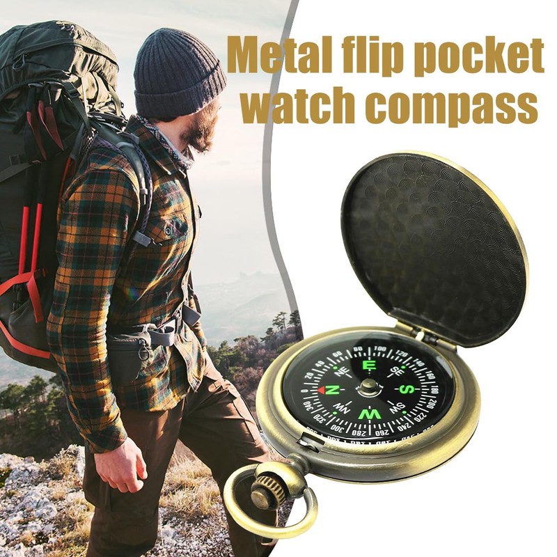 Retro Zinc Alloy Compass - Classic Portable Marching Compass with