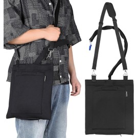 Urine Bag Holder, Catheter Bag Cover with Zipper Pipe Sleeve & Adjustable Straps, Soft Diving Fabric, Easy Access, Safe & Discreet Design, For Wrost Me & Foley Catheter Users - Black