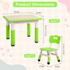 Kids Table and Chairs Set, Height Adjustable Desk with 4