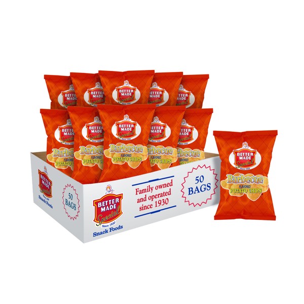 Better Made Special Potato Chips (BBQ) - 50 Pack - 50 x 1 oz. Bags - Crunchy, Individual Snacks Made from Fresh Potatoes - Family Owned and Operated