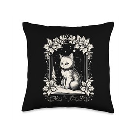 Autumn Winter Cat for Women, Men, and Kids Throw Pillow