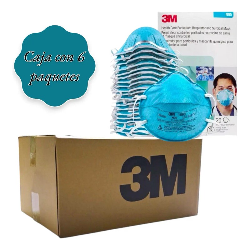 Mascarilla, Caja Con 6 Paquetes De Cubrebocas Kn95 Paquete