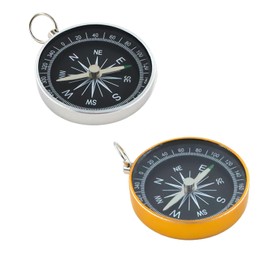 Boguish 2Pcs Pocket Compass, Survival Sports Navigation Compass with Key Ring for Outdoors Camping Hiking