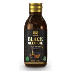 Black Seed Oil, Pure Virgin Black Cumin Seed Oil (Nigella Sativa) Kalonji, Cold Pressed, Unrefined, Thymoquinone, Vegan Friendly, Non GMO, Liquid 60ml