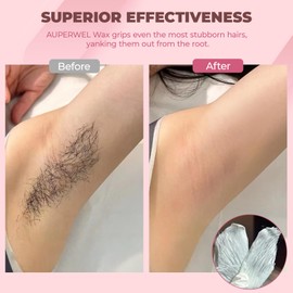 Wax Beads, 2.5 lb/40 oz Hard Wax Beads for Sensitive Skin Brazilian, Bikini, Eyebrow,Body,Legs Waxing, Painless Refill Hard Wax for Hair Removal with 20 Sticks（Coconut）