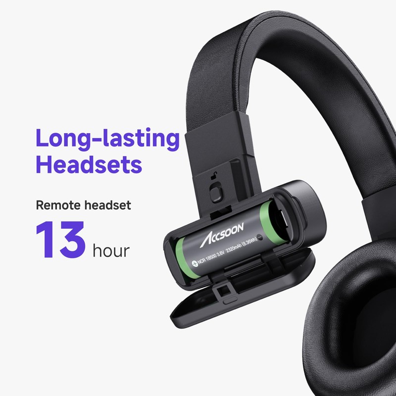Accsoon Como Wireless Headset Intercom System,1.9GHz Full-Duplex ENC Team Communication