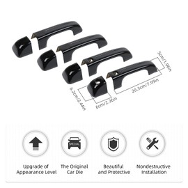 Hoolcar Exterior Door Handle Covers Outside Doorknob Cover for 2018-2021 Dodge Ram, Black